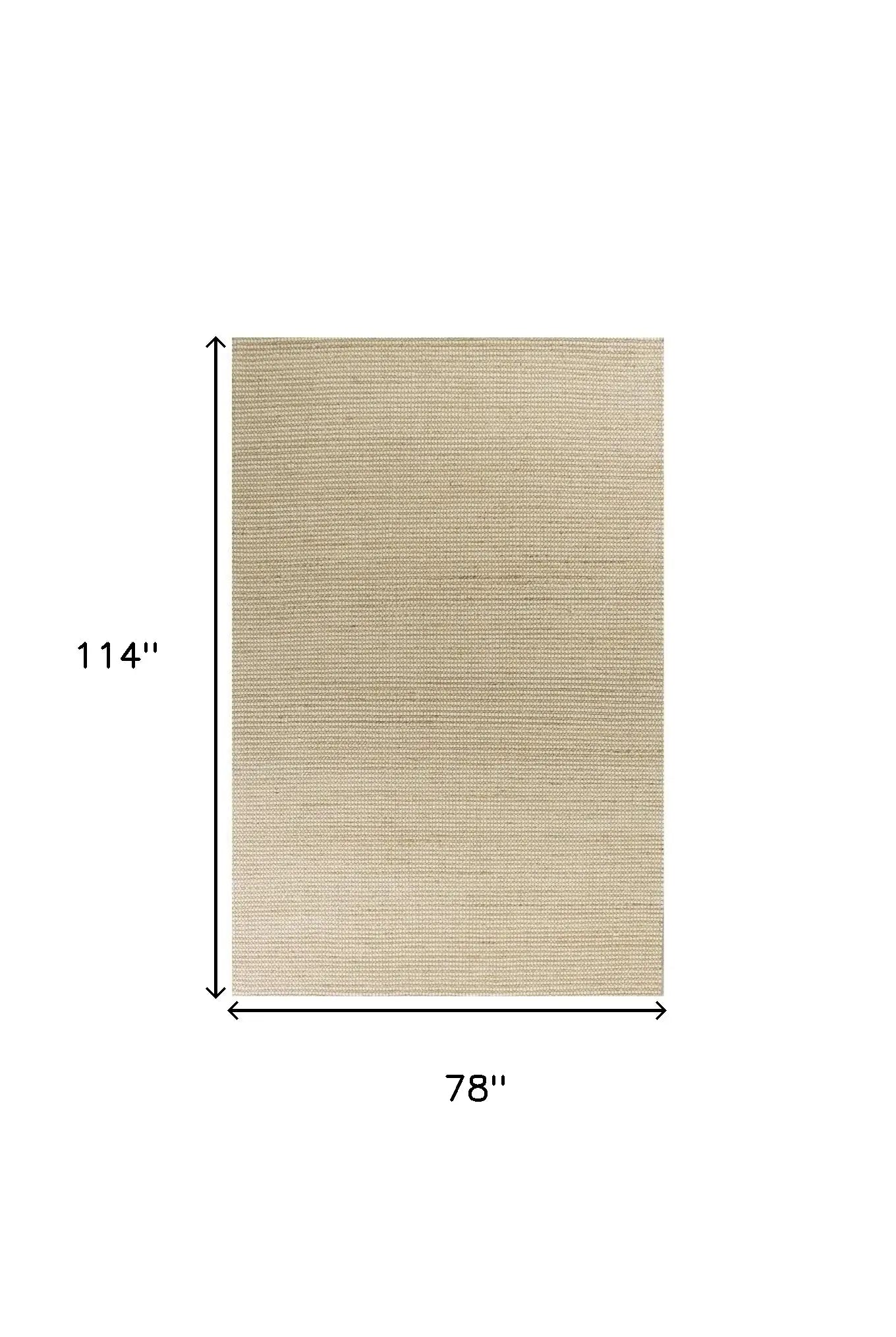 7' X 10' Ivory Hand Woven Wool And Jute Indoor Area Rug - Homeroots - Flyclothing LLC