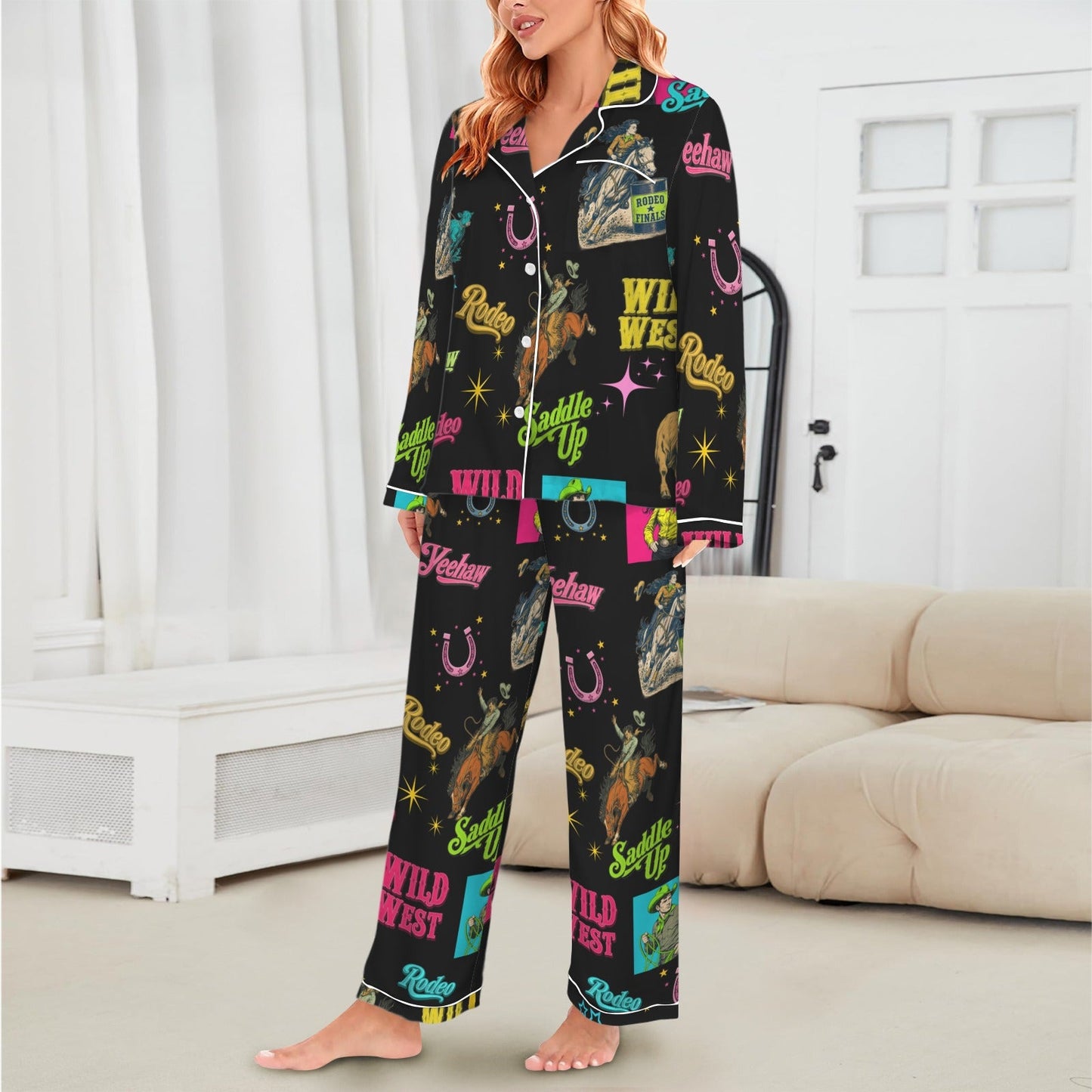Baha Ranch The Last Round Up Satin Pajama Set - Baha Ranch Western Wear - Flyclothing LLC