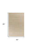 5' X 7' Grey Hand Woven Wool And Jute Indoor Area Rug - Homeroots
