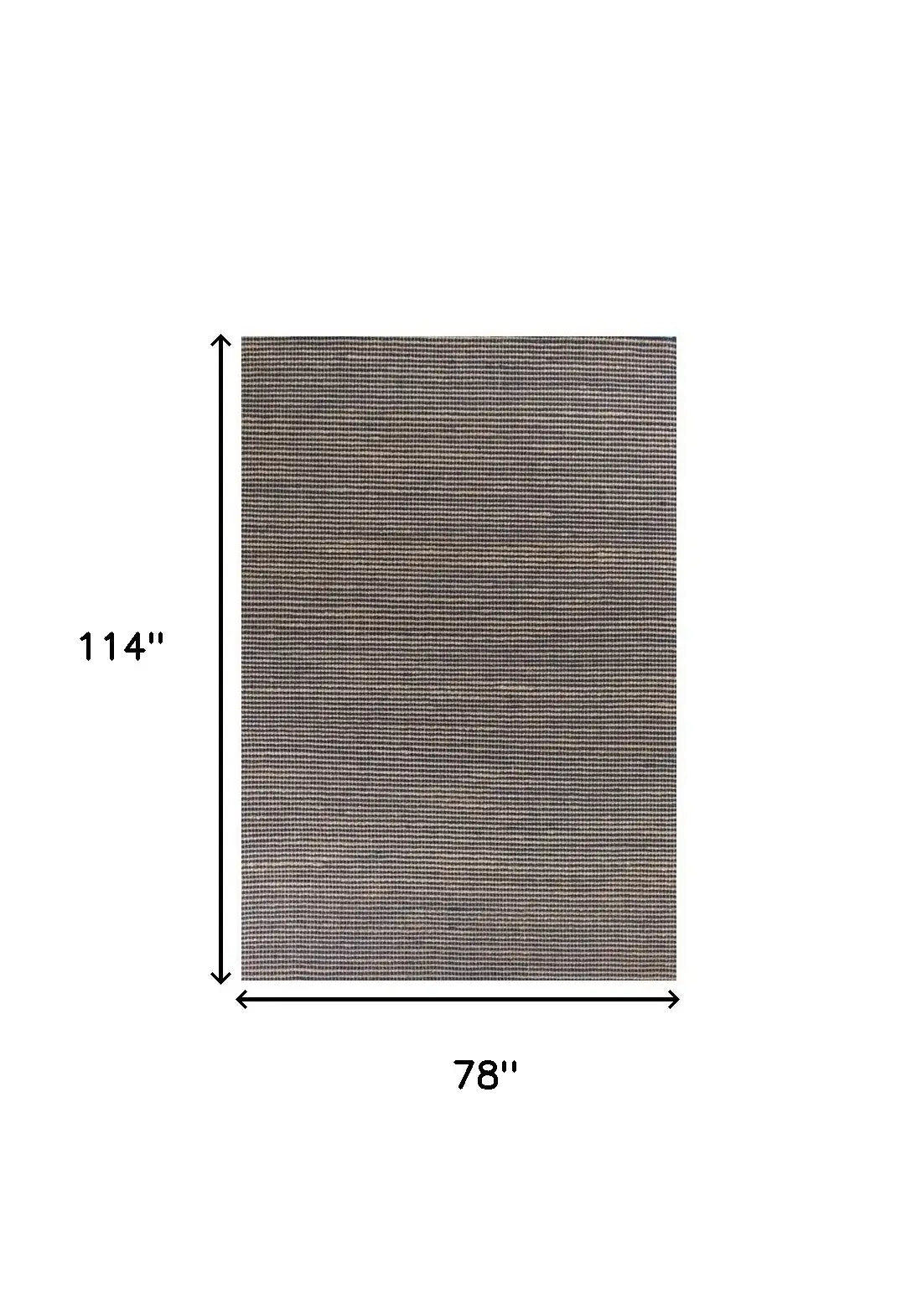 7' X 10' Blue Hand Woven Wool And Jute Indoor Area Rug - Homeroots - Flyclothing LLC