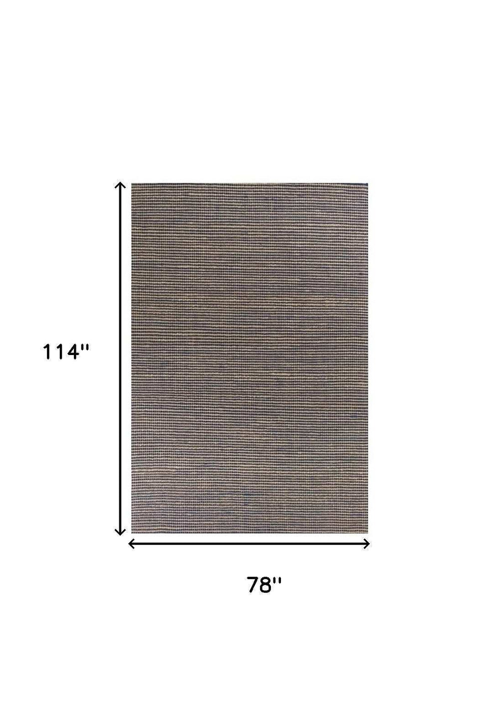 7' X 10' Blue Hand Woven Wool And Jute Indoor Area Rug - Homeroots - Flyclothing LLC