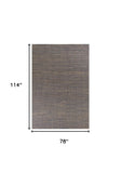 7' X 10' Blue Hand Woven Wool And Jute Indoor Area Rug - Homeroots