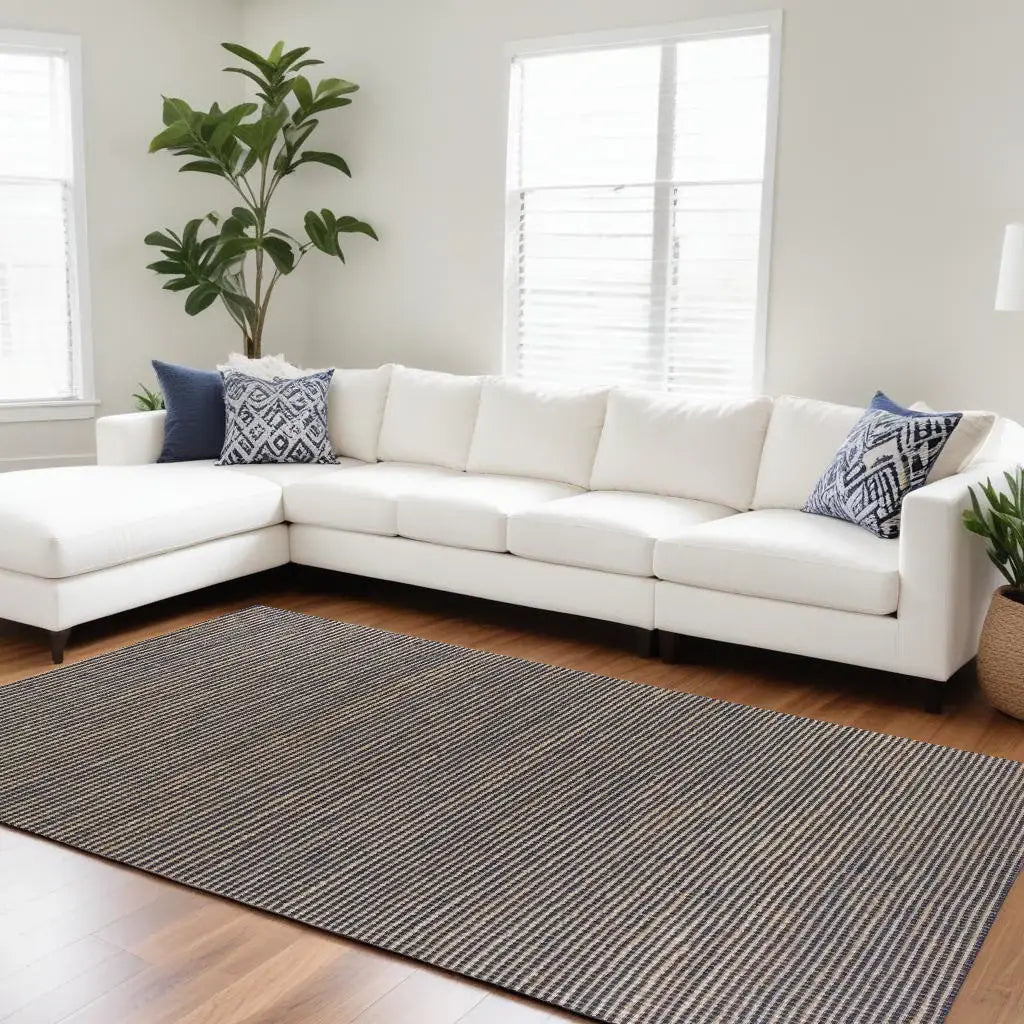 8' X 11' Blue Hand Woven Wool And Jute Indoor Area Rug - Homeroots - Flyclothing LLC