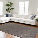 8' X 11' Blue Hand Woven Wool And Jute Indoor Area Rug - Homeroots - Flyclothing LLC