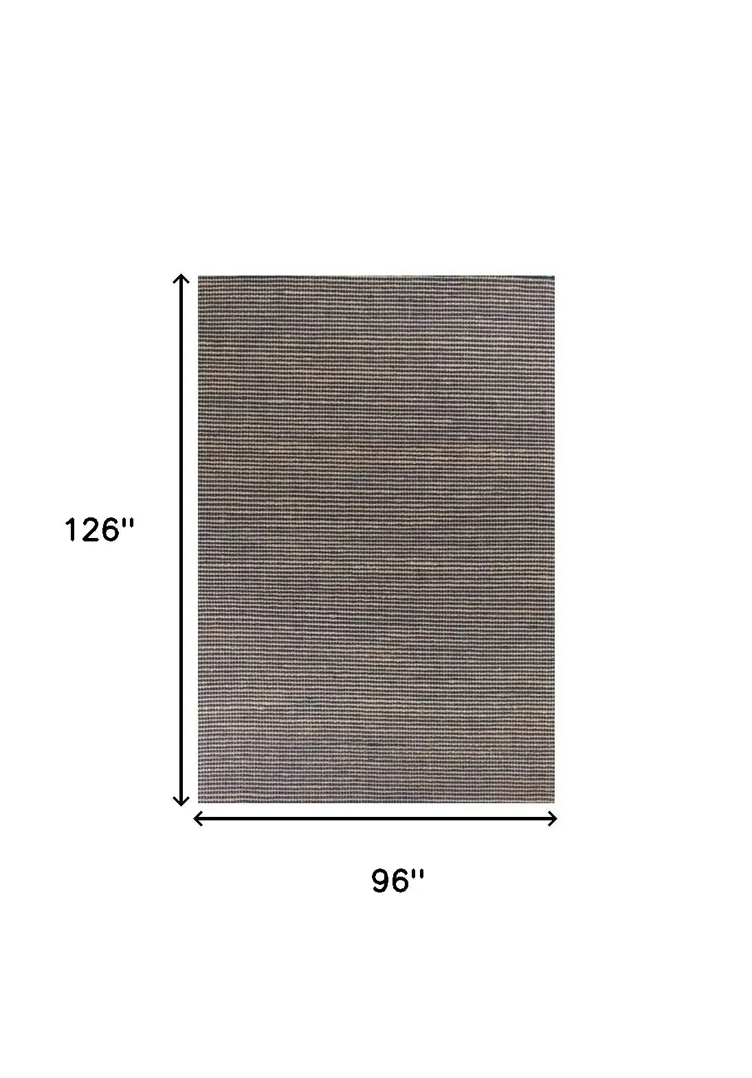 8' X 11' Blue Hand Woven Wool And Jute Indoor Area Rug - Homeroots - Flyclothing LLC