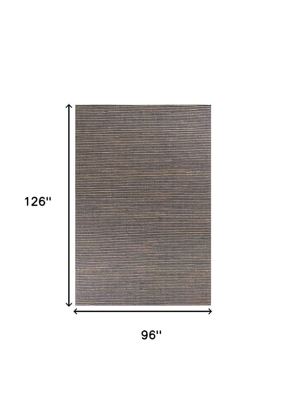 8' X 11' Blue Hand Woven Wool And Jute Indoor Area Rug - Homeroots - Flyclothing LLC