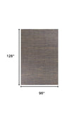 8' X 11' Blue Hand Woven Wool And Jute Indoor Area Rug - Homeroots