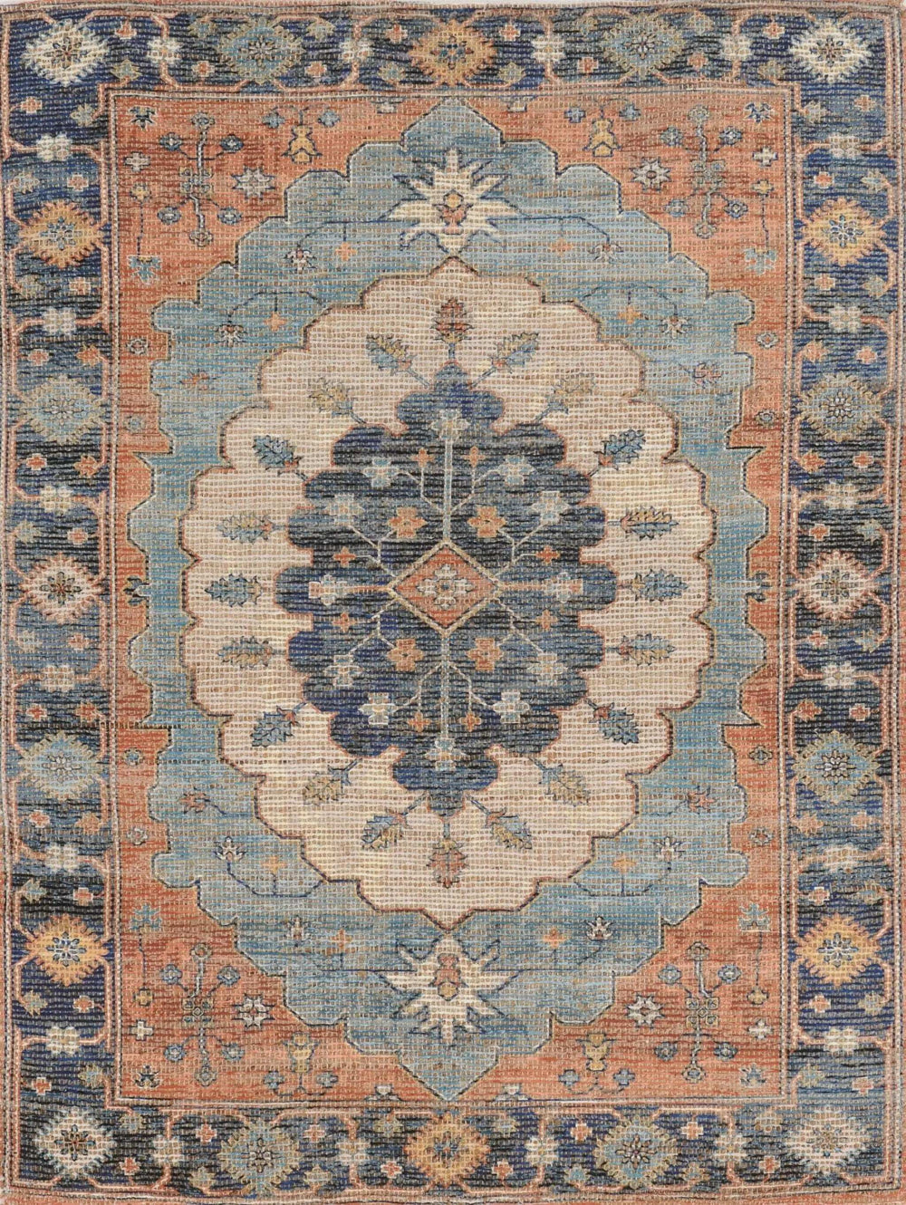 5' X 7' Blue Medallion Hand Woven Area Rug - Homeroots - Flyclothing LLC