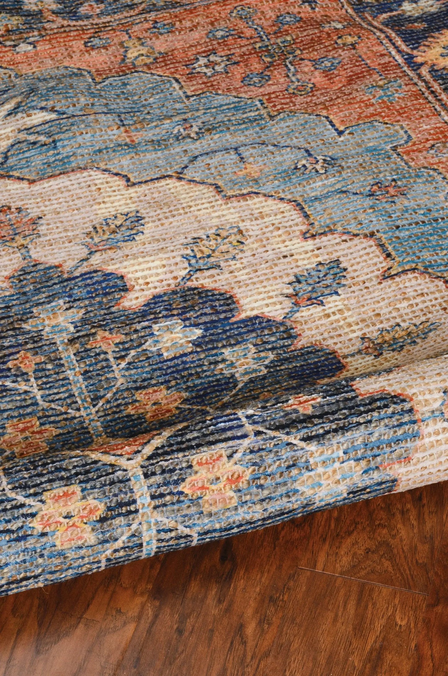5' X 7' Blue Medallion Hand Woven Area Rug - Homeroots - Flyclothing LLC