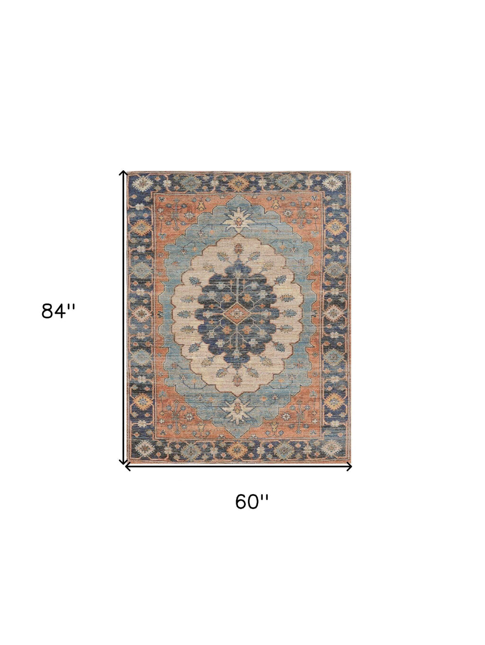 5' X 7' Blue Medallion Hand Woven Area Rug - Homeroots - Flyclothing LLC