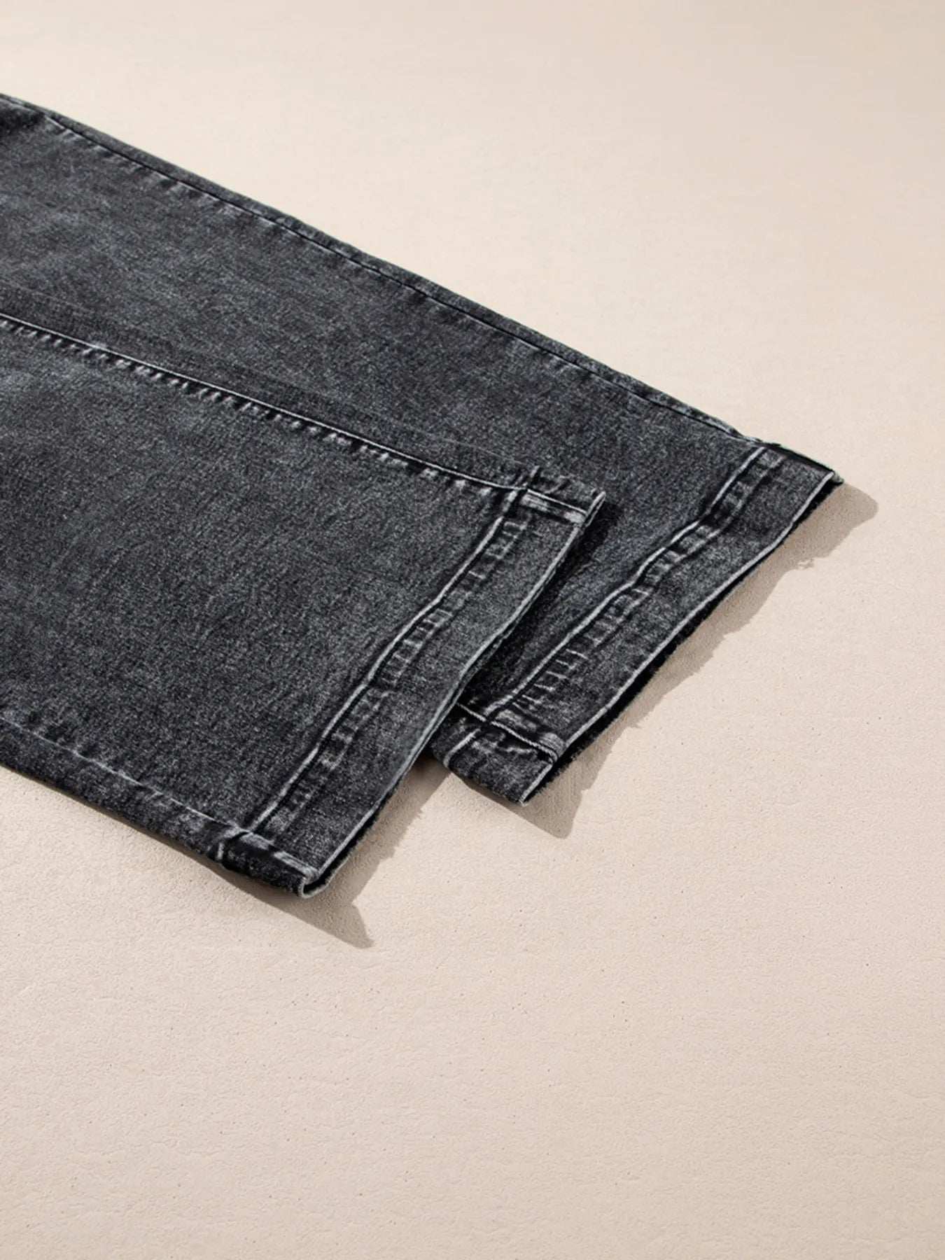 High-Waisted Wide Leg Washed Jeans - Trendsi - Flyclothing LLC