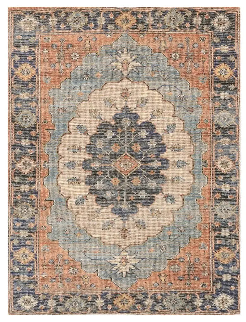 8' X 10' Blue Hand Woven Medallion Indoor Area Rug - Homeroots - Flyclothing LLC