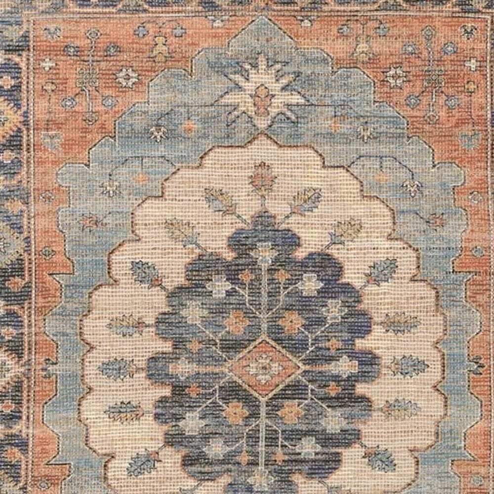 8' X 10' Blue Hand Woven Medallion Indoor Area Rug - Homeroots - Flyclothing LLC