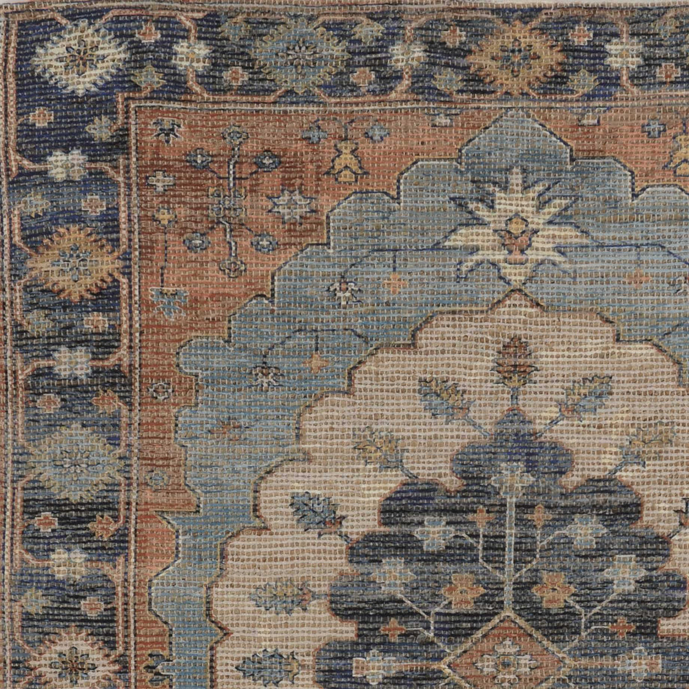 7' X 12' Blue Hand Woven Traditional Medallion Indoor Area Rug - Homeroots - Flyclothing LLC