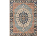 7' X 12' Blue Hand Woven Traditional Medallion Indoor Area Rug - Homeroots