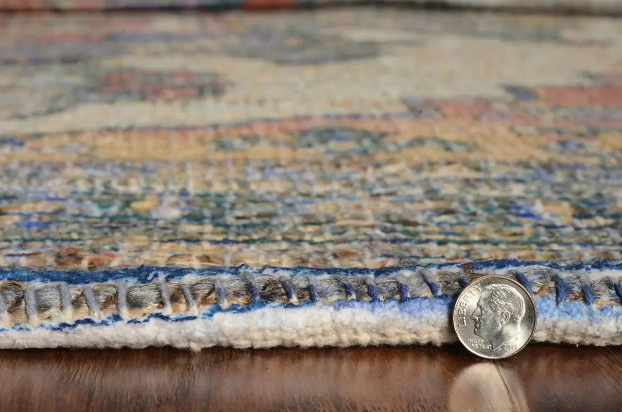 5' X 7' Orange Medallion Hand Woven Distressed Area Rug - Homeroots - Flyclothing LLC