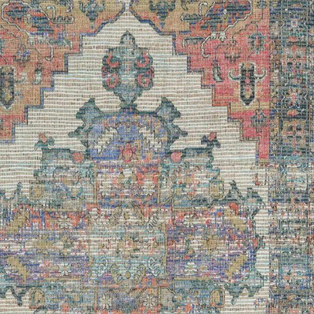 5' X 7' Orange Medallion Hand Woven Distressed Area Rug - Homeroots - Flyclothing LLC