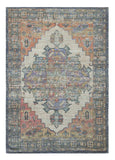 8' X 10' Blue Orange Hand Woven Diamond Medallion Indoor Area Rug - Homeroots