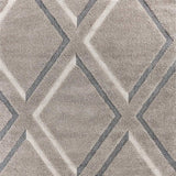 3' X 5' Gray Ivory and Teal Geometric Shag Area Rug - Homeroots - Flyclothing LLC