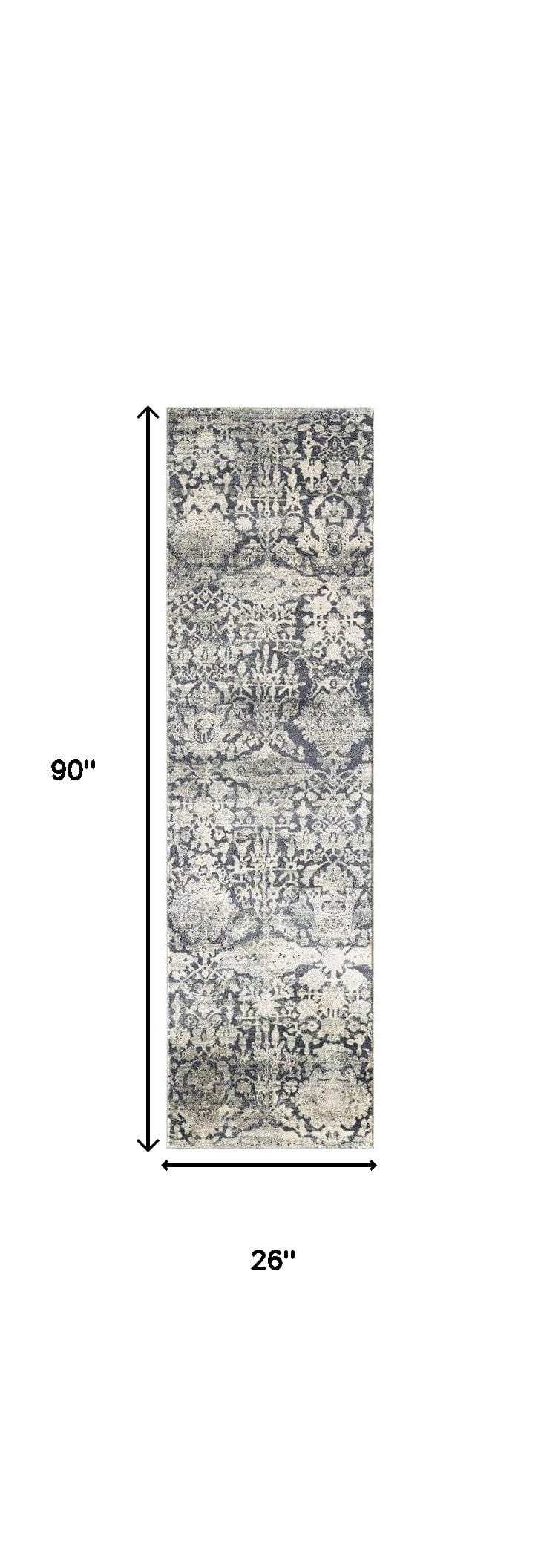 8' X 8' Gray Runner Rug - Homeroots - Flyclothing LLC