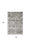 3' X 5' Gray Area Rug - Homeroots - Flyclothing LLC