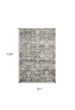 8' X 11' Gray Floral Area Rug - Homeroots