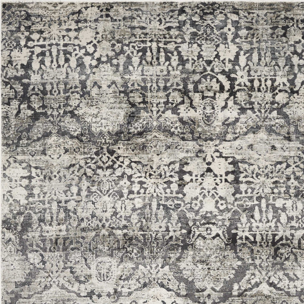 9' X 13' Gray Floral Area Rug - Homeroots - Flyclothing LLC