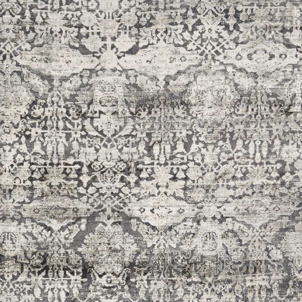 9' X 13' Gray Floral Area Rug - Homeroots - Flyclothing LLC