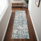 8' X 8' Teal Runner Rug - Homeroots