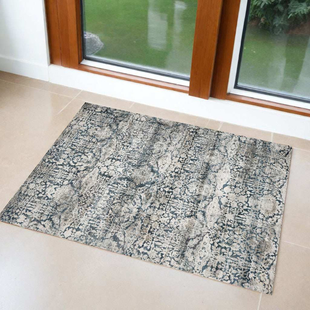 3' X 5' Teal Area Rug - Homeroots - Flyclothing LLC