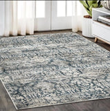 5' X 8' Teal Floral Area Rug - Homeroots