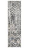 8' Grey Machine Woven Distressed Chevron Indoor Runner Rug - Homeroots - Flyclothing LLC