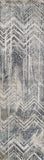 8' Grey Machine Woven Distressed Chevron Indoor Runner Rug - Homeroots - Flyclothing LLC