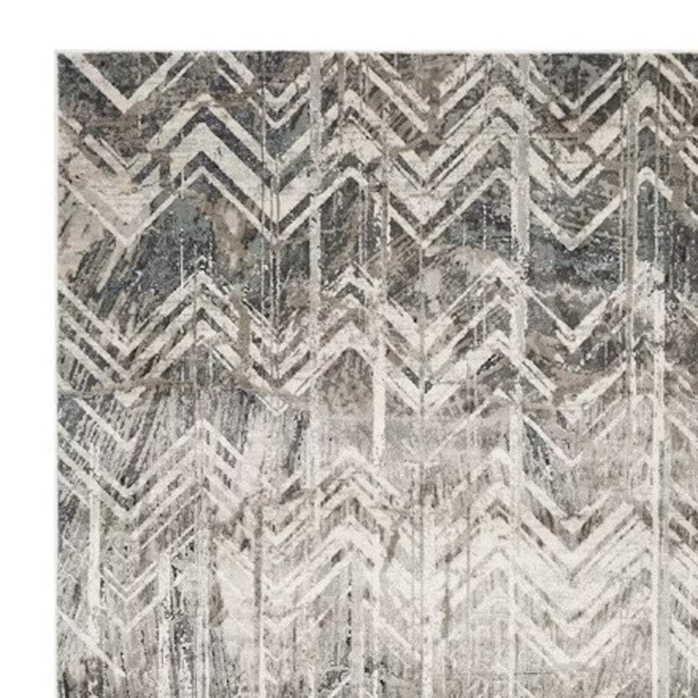 5' X 8' Gray Chevron Area Rug - Homeroots - Flyclothing LLC