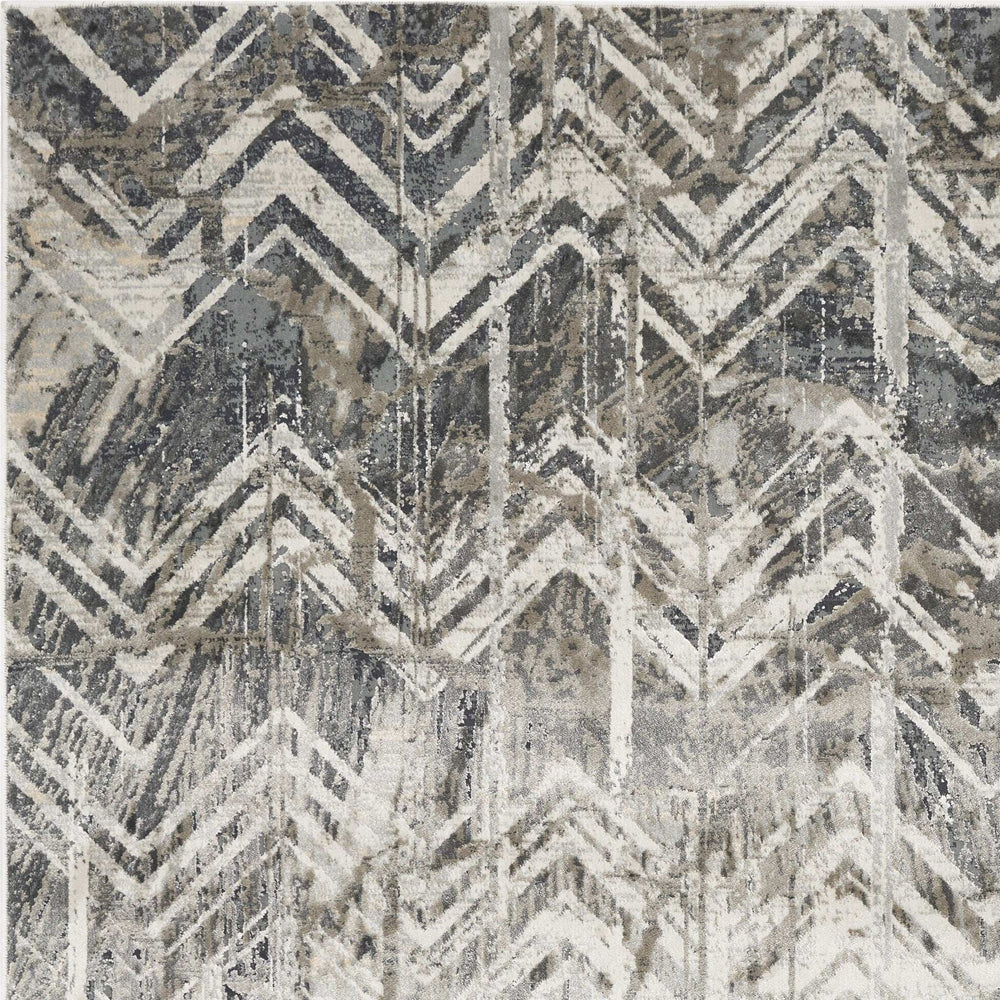9' X 13' Gray Chevron Area Rug - Homeroots - Flyclothing LLC