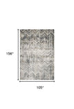 9' X 13' Gray Chevron Area Rug