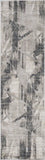 8' Grey Machine Woven Abstract Geometric Indoor Runner Rug - Homeroots