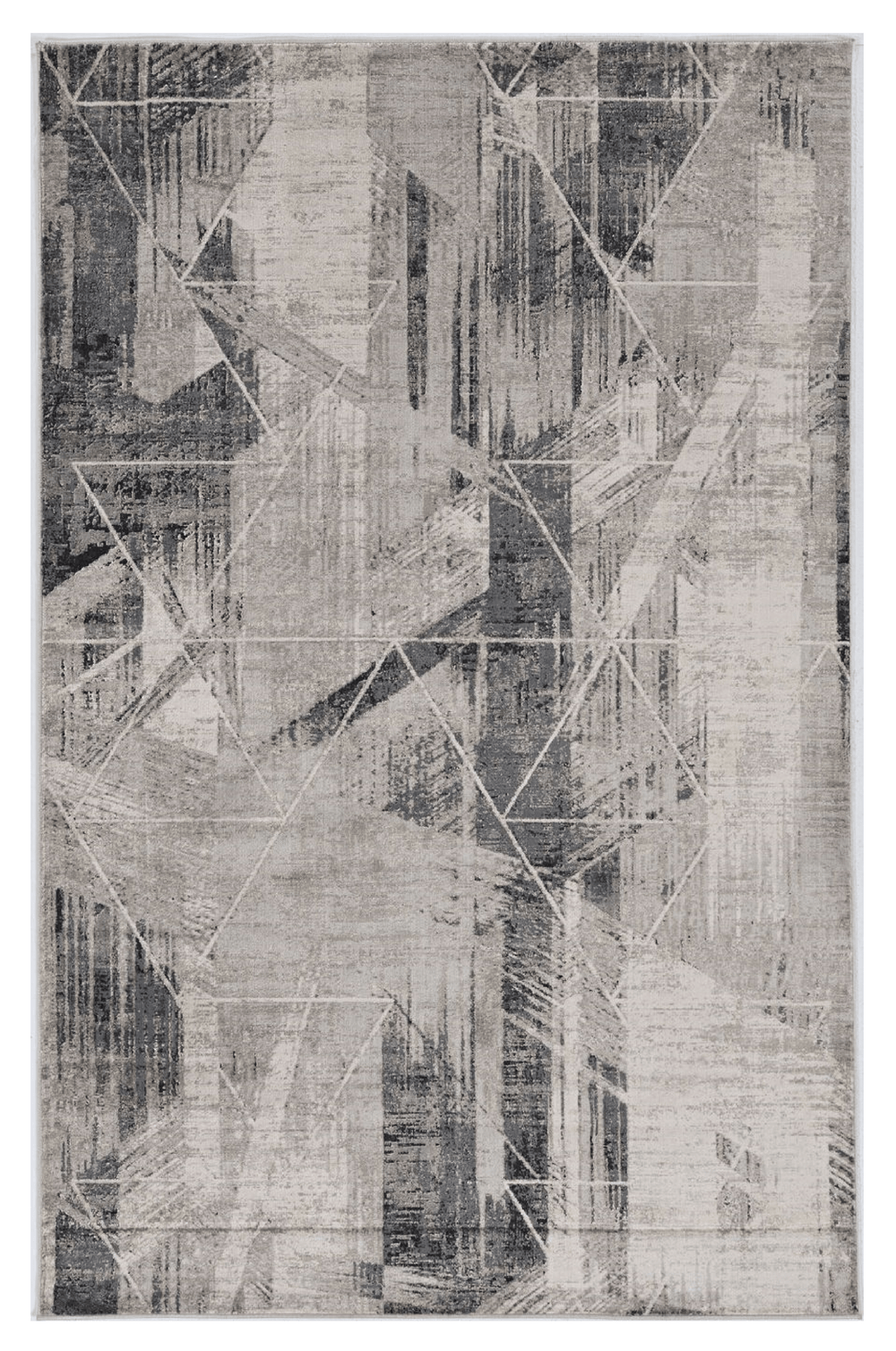 3' X 5' Gray Geometric Area Rug - Homeroots
