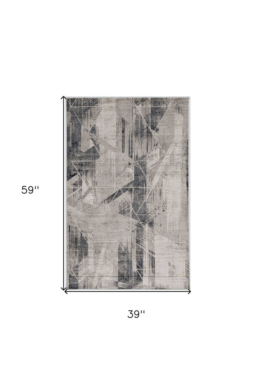 3' X 5' Gray Geometric Area Rug - Homeroots - Flyclothing LLC
