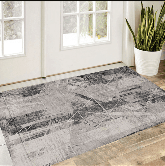 3' X 5' Gray Geometric Area Rug - Homeroots - Flyclothing LLC