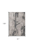8' X 11' Gray Abstract Area Rug - Homeroots