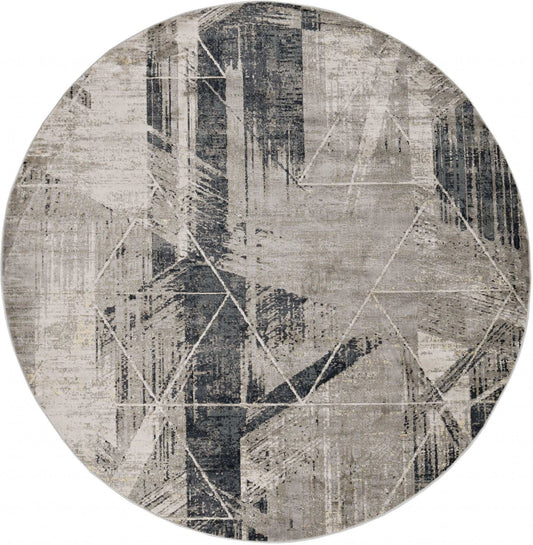 8' X 8' Gray Geometric Area Rug - Homeroots - Flyclothing LLC