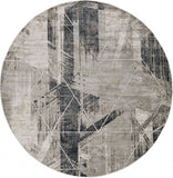8' X 8' Gray Geometric Area Rug - Homeroots
