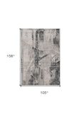 9' X 13' Gray Abstract Area Rug - Homeroots