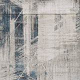 3' X 5' Blue and Gray Abstract Geometric Area Rug - Homeroots