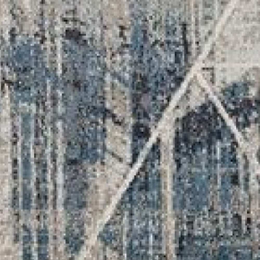 3' X 5' Blue and Gray Abstract Geometric Area Rug - Homeroots - Flyclothing LLC