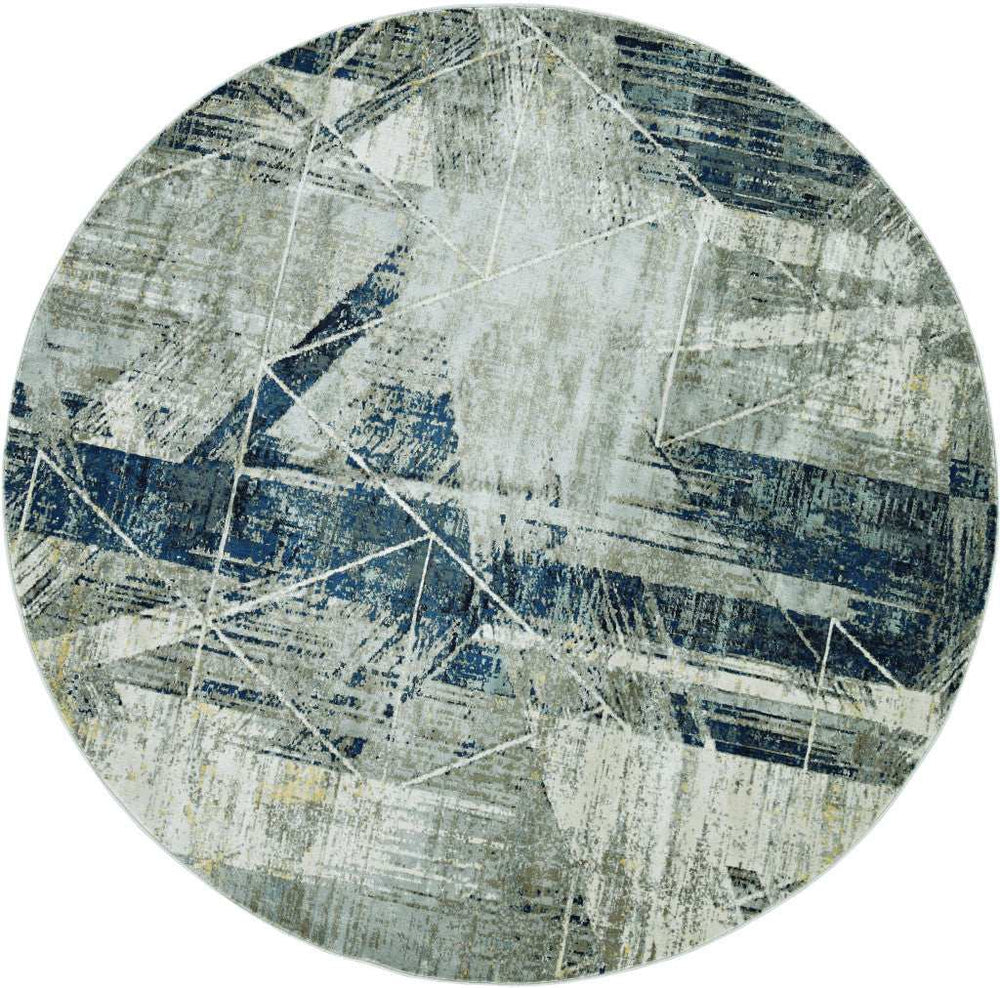8' X 8' Blue and Gray Area Rug - Homeroots - Flyclothing LLC