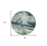 8' X 8' Blue and Gray Area Rug - Homeroots - Flyclothing LLC