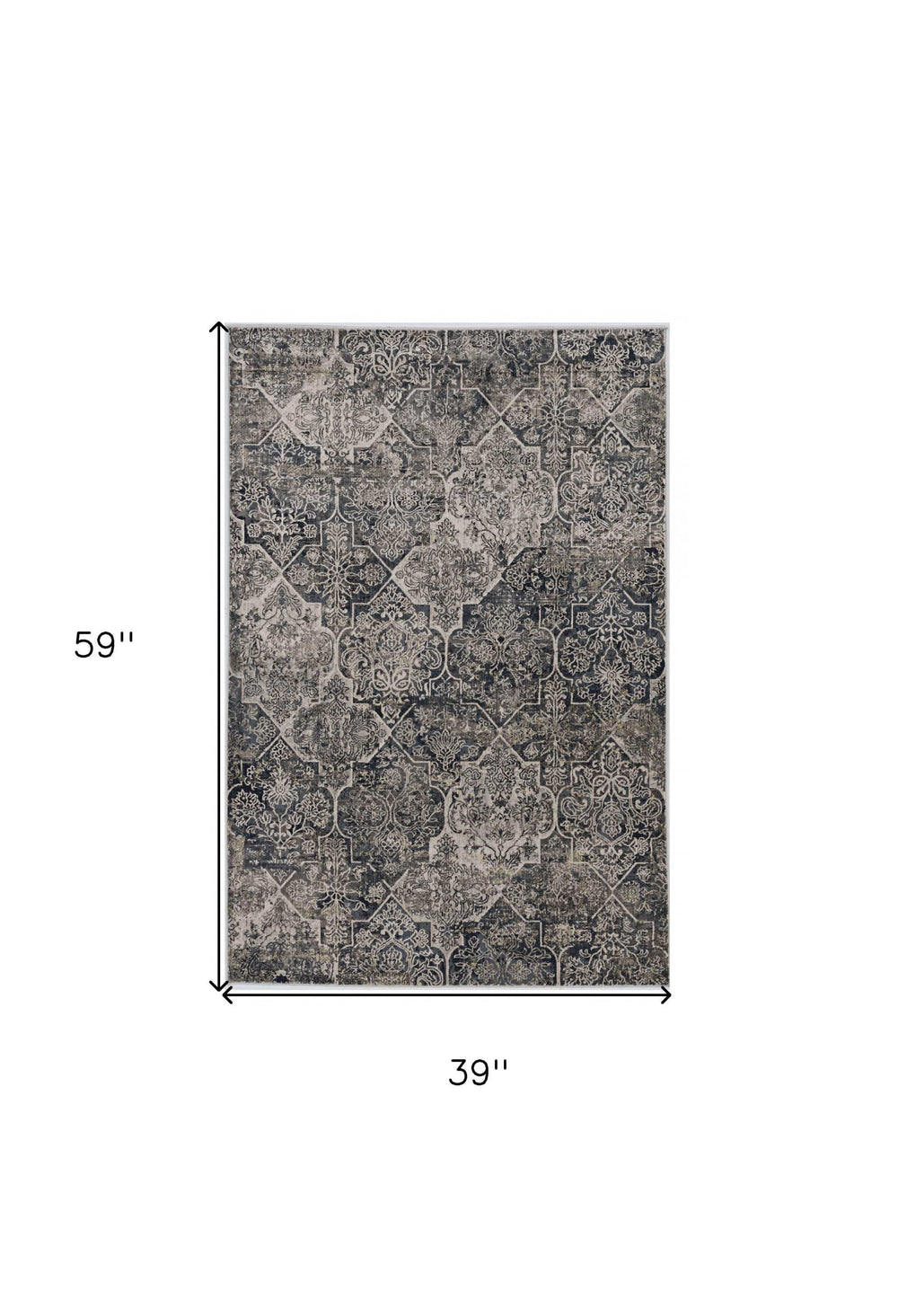 3' X 5' Gray Quatrefoil Area Rug - Homeroots - Flyclothing LLC