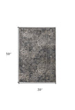 3' X 5' Gray Quatrefoil Area Rug - Homeroots